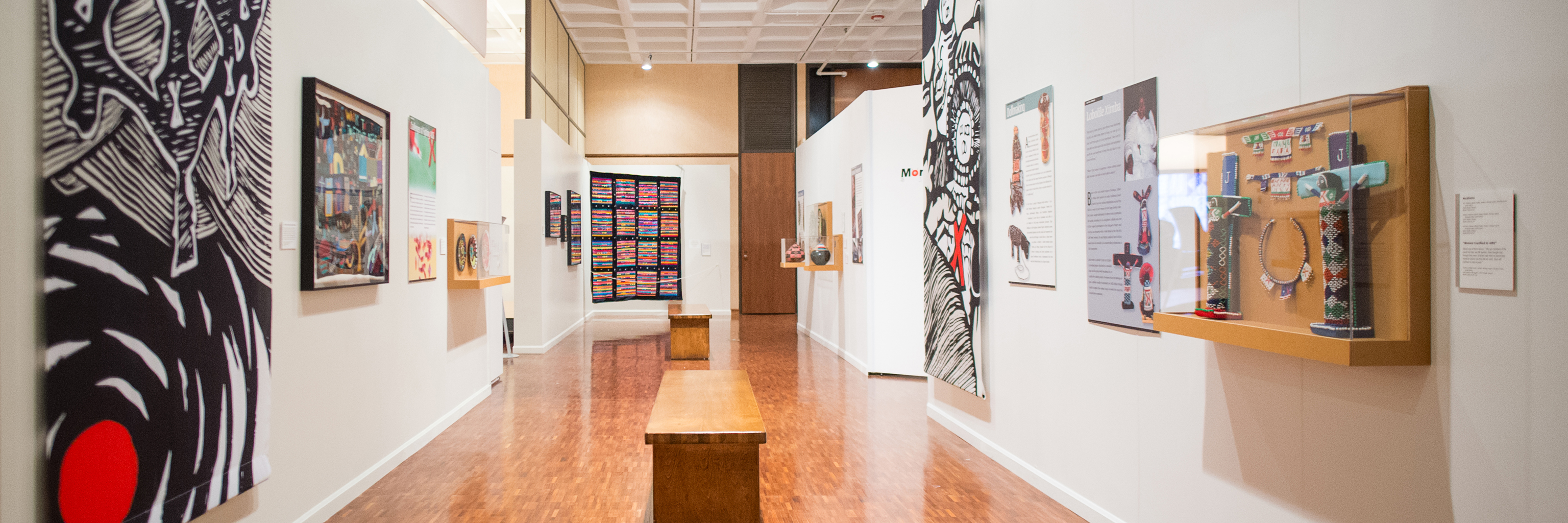 A gallery exhibit at the IU Art Museum.